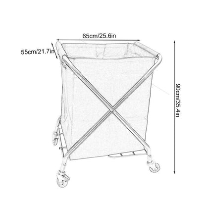 CKKNILV Utility Cart Organizer Storage Trolley Beauty Utility Cart Foldable Laundry Sorter Cart, Portable Laundry Hamper with Rolling Lockable Wheels, Room Service Cart Organizer