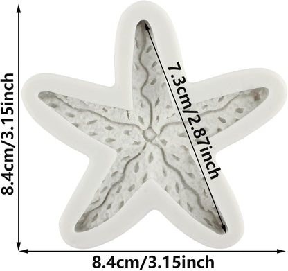 Starfish Silicone Fondant Mold, Marine Theme Cake Molds for Sugar Cake Decorating, Cupcake Topper