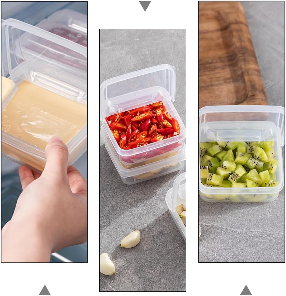 Cheese Storage for Fridge, 2 Pcs Airtight Utensil Holder, Deli Meat Saver Butter Boxes, Meal Prep Container for Kitchen