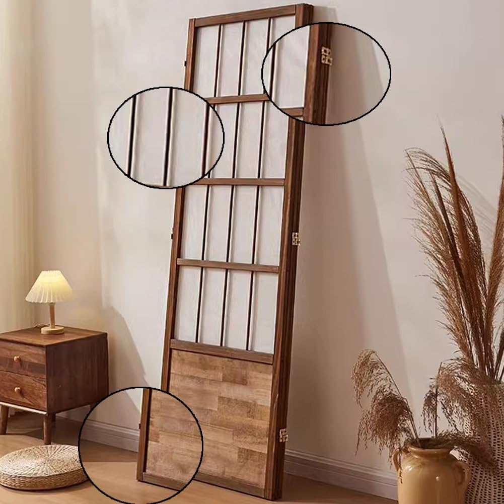 Folding Japanese Shoji Screen Partition, Portable Room Divider for Home Office, Dining Room, and Bedroom