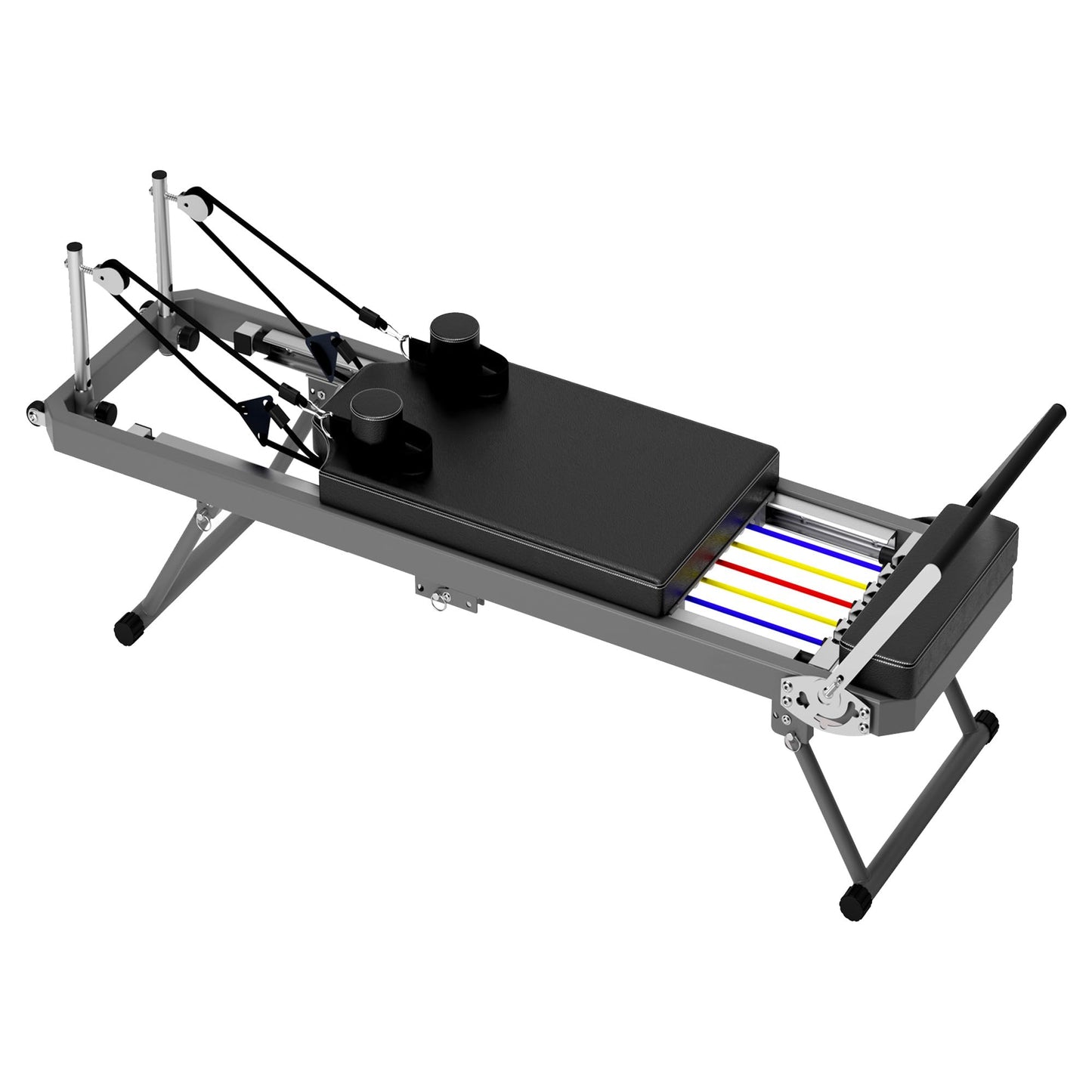Casaphoria 78'' Pilates Reformer, Foldable Pilates Machine for Home with Dual Resistance and Adjustable Height, Home Pilates Equipment for Beginners to Advanced, Supports Up to 330 lbs(Black)