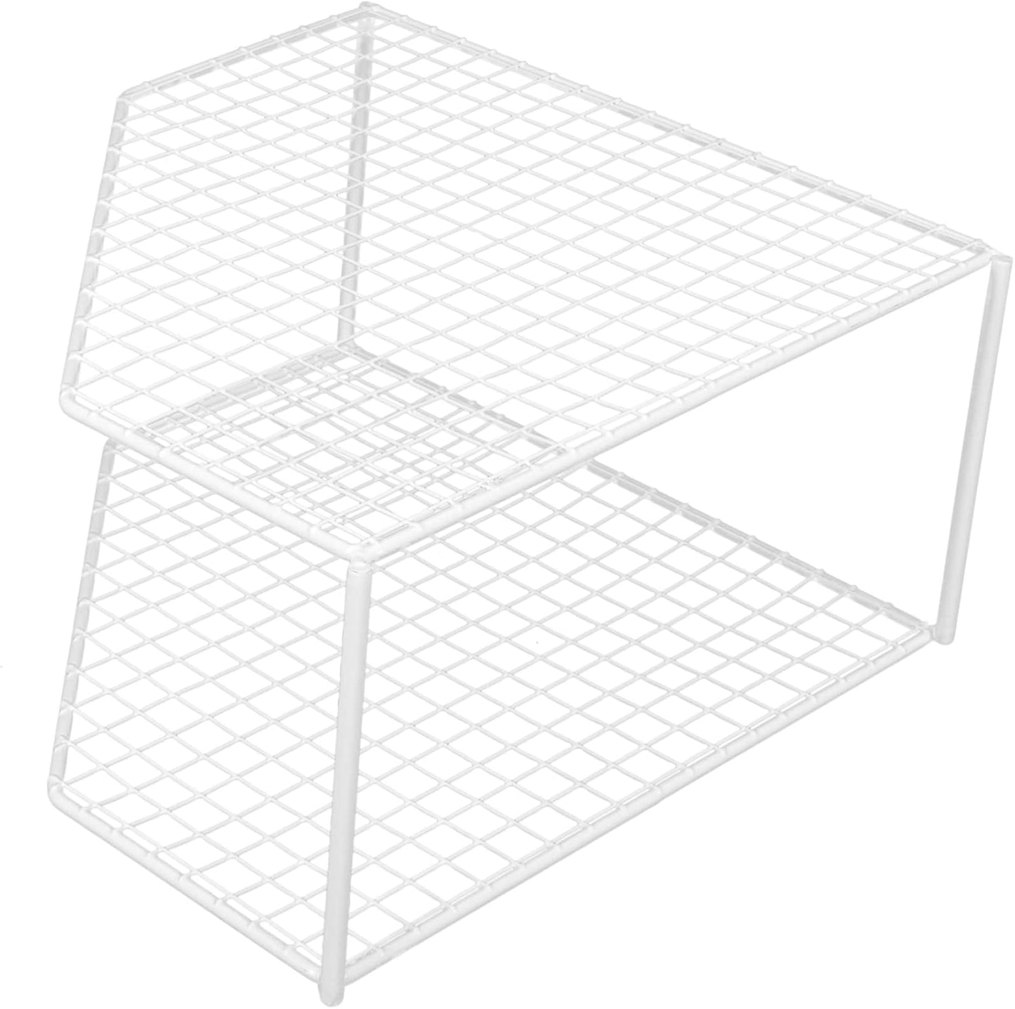 ARTIBETTER 2-Tier Iron Countertop Organizer, White Spice Rack, 20 in L x 8 in W x 5 in H, Lightweight and Portable