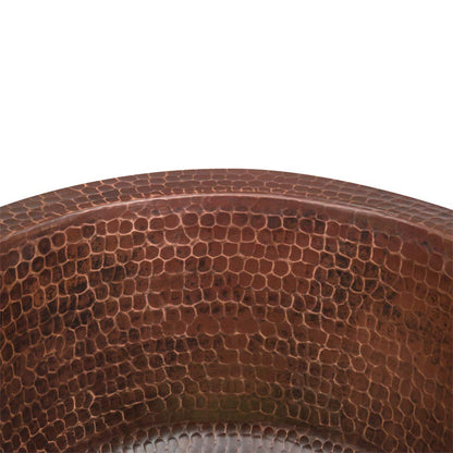 Premier Copper Products BR10DB2 10-Inch Round Hammered Copper Bar Sink w/ 2-Inch Drain Opening