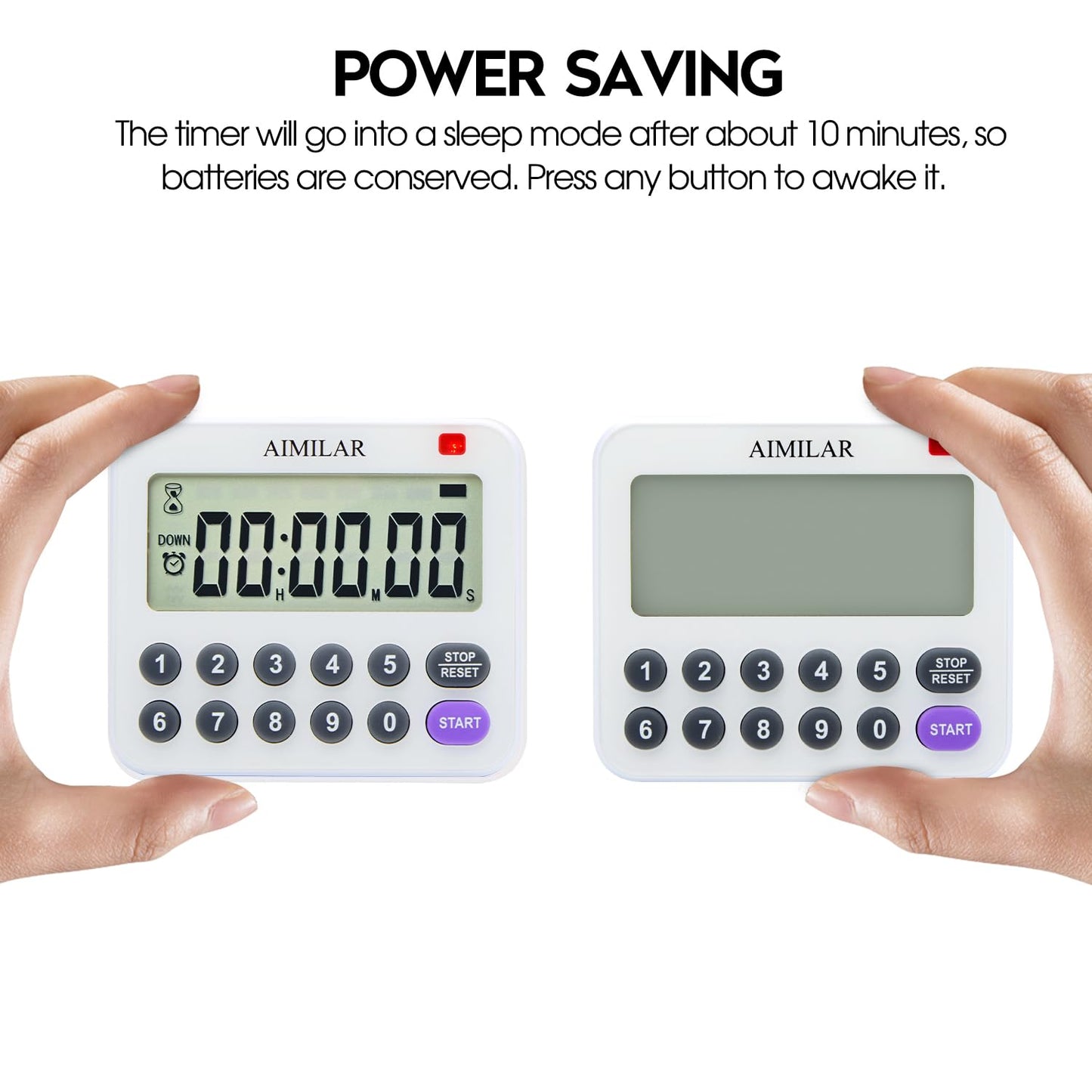 AIMILAR Magnetic Digital Kitchen Timer with Direct Numerical Keypad, Loud Alarm - 99Hr Countdown Count Up Timer for Cooking Baking Classroom, Batteries Included