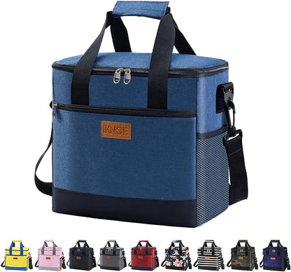 24 Iknoe Large Cooler Bag Collapsible Can Insulated Bags Leakproof Lunch Cooler Tote with Multi-Pockets for Adult