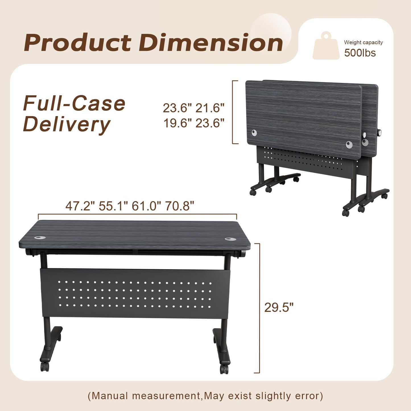 2 Pack Conference Room Tables,Mobile Folding Conference Table with Wheels,Modern Training Locking Rolling Meeting Conference Tables with Flip-Top for Office Classroom Business,6-12 Person,55.1IN