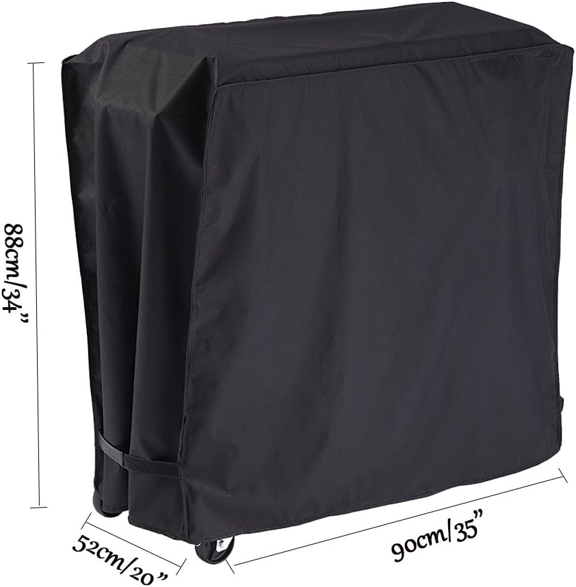 J&C 35x20x34in 80 Cooler Cart Cover-Black Waterproof UV Resistant Patio Rolling Cooler for Most of QT Patio Ice Chest