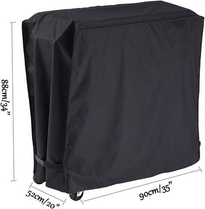 J&C 35x20x34in 80 Cooler Cart Cover-Black Waterproof UV Resistant Patio Rolling Cooler for Most of QT Patio Ice Chest