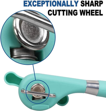 PAKITNER Manual Can Opener, Ergonomic Smooth Edge, Food Grade Stainless Steel, Handheld Side Cut, Green for Home &