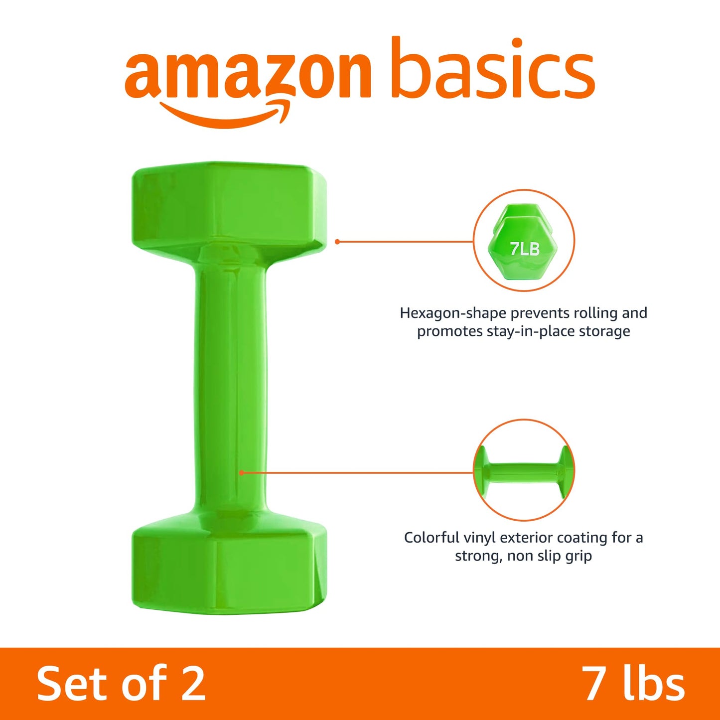 Amazon Basics Vinyl Coated Dumbbell Hand Weights