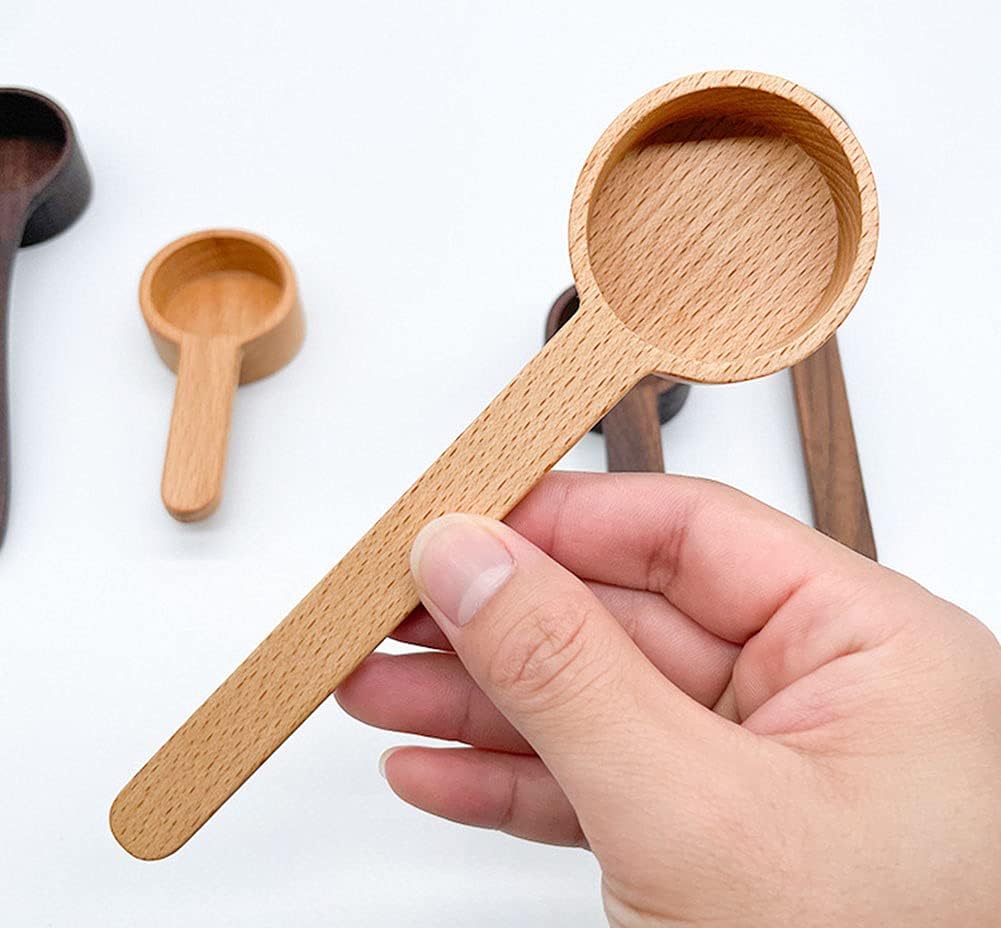 Coffee Scoop, CISHNOU Korean Style Beech Wooden Spoon for Ground Coffee, Tea, Soup Cooking Mixing Kitchen Utensils