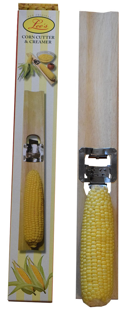 Lee's Original Wooden Corn Cutter and Creamer = Best Corn Tool For Removing Corn From The Cob