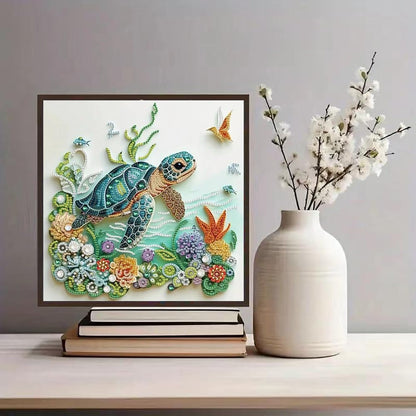 ZQEATRY Sea Turtle Animal Special Shape Diamond Art Kits for Adults,5D Diamond Painting Kits for Beginner,DIY Diamond Crystal Rhinestones Painting Kits for Home Wall Decor Gift 11.8 X 11.8inch