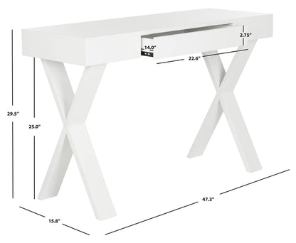 Safavieh Home Collection Alessia White Lacquer 1-Drawer Vanity Desk