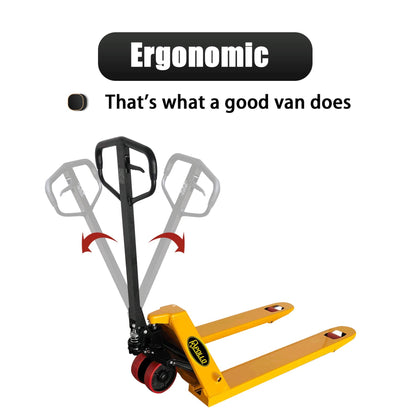 APOLLO Manual Pallet Jack 6600lbs Capacity Integrated Pump 7.3" Lifting Hieght Hand Pallet Truck 27" W x 48" L Fork Size