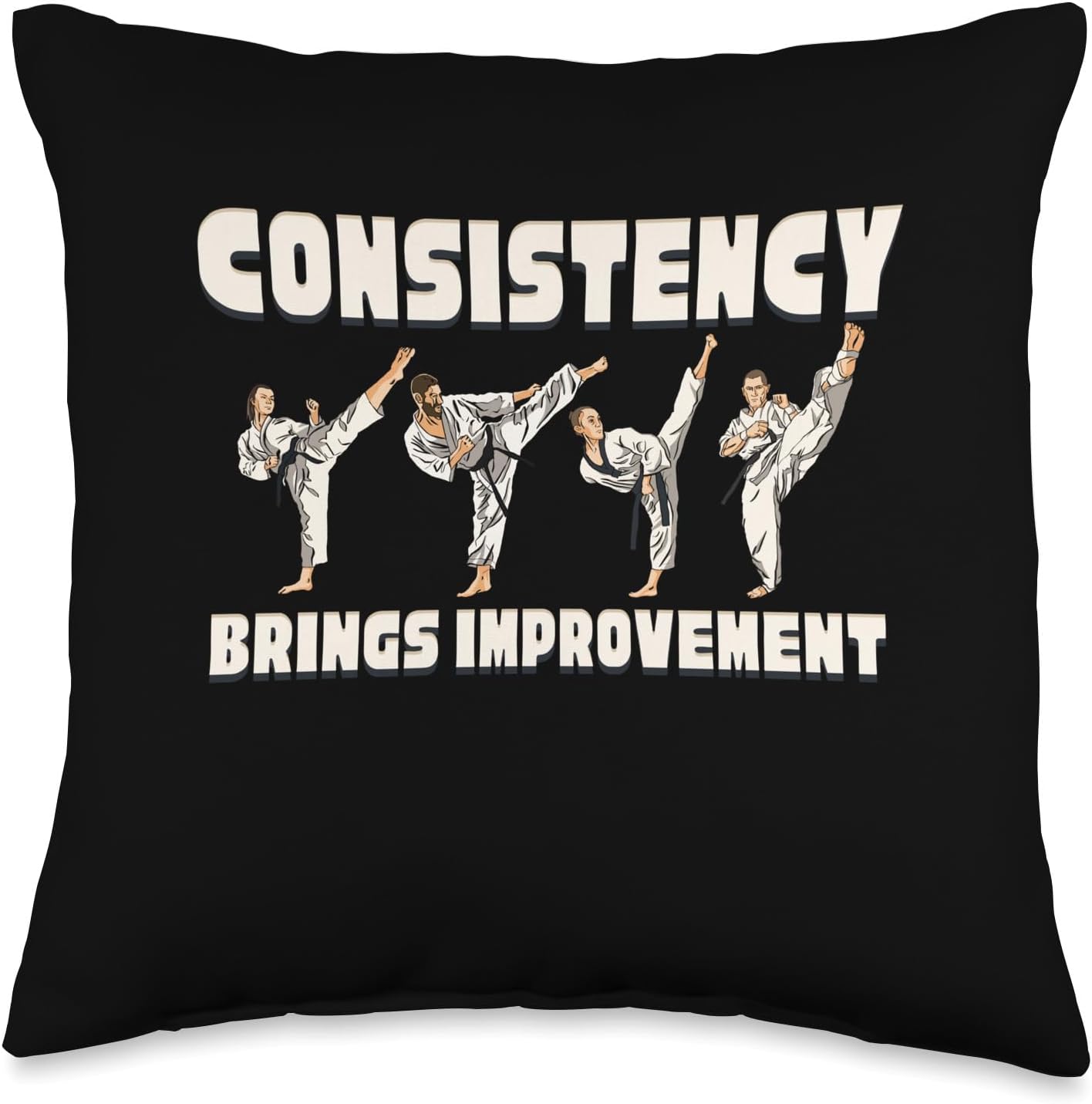 Consistency Brings Improvement Martial Arts Throw Pillow