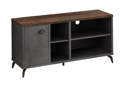Monarch Specialties I 2830 Tv Stand, 48 Inch, Console, Media Entertainment Center, Storage Cabinet, Living Room, Bedroom, Laminate, Metal, Grey, Brown