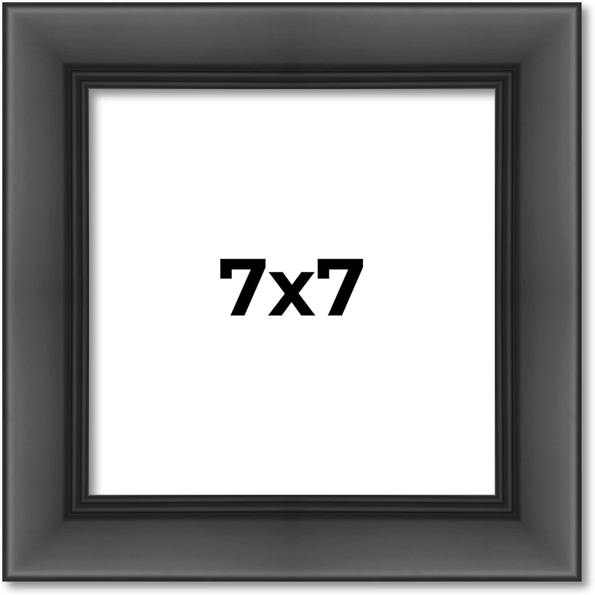 7x7 Black Contemporary Wood Picture Frame - Includes UV Resistant Acrylic & Hanging Hardware