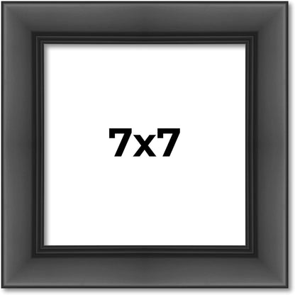7x7 Black Contemporary Wood Picture Frame - Includes UV Resistant Acrylic & Hanging Hardware