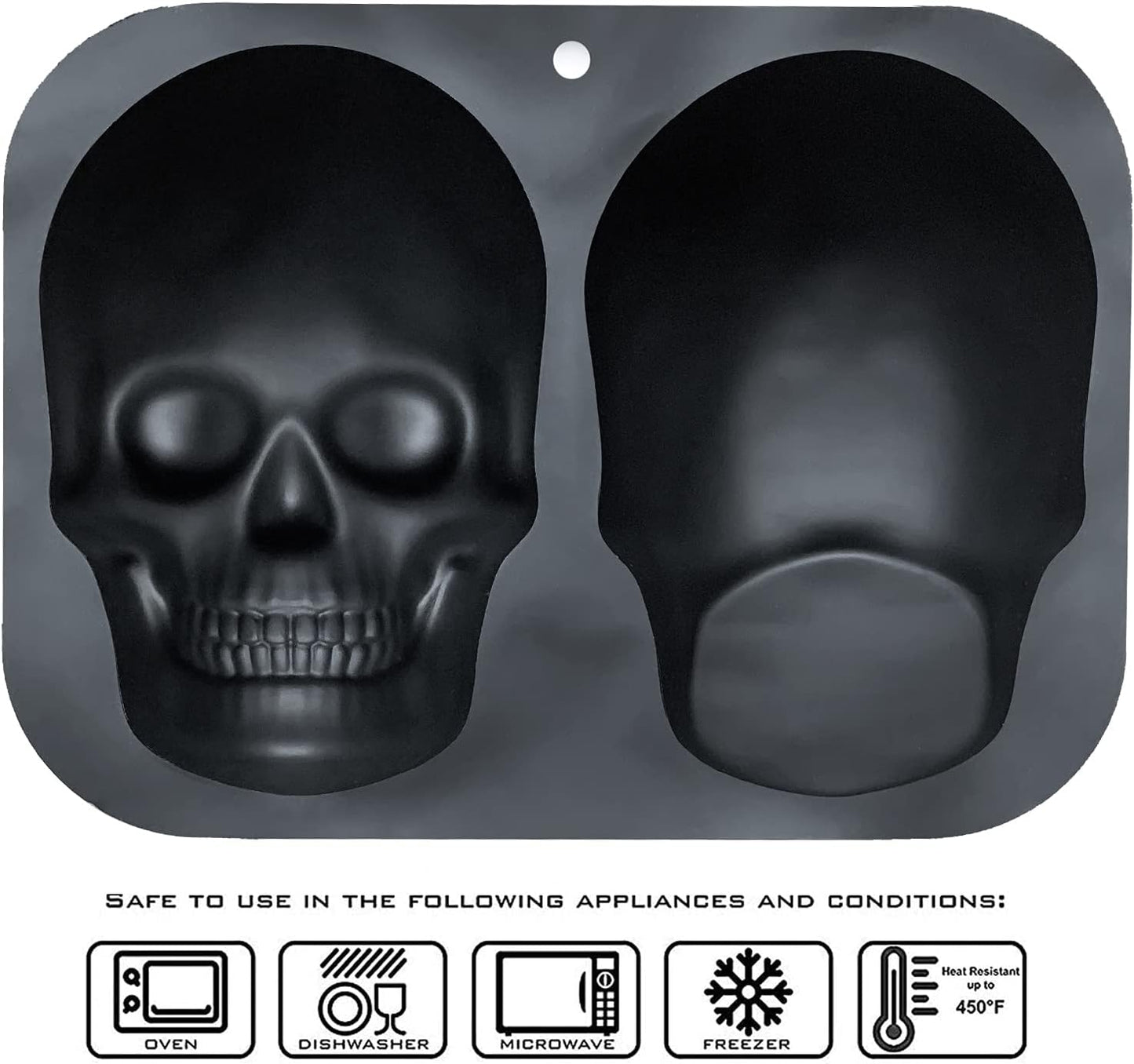 JETKONG Extra Large Silicone Skull Cake Mold, Haunted Skull Baking Cake Pan for Halloween and Birthday Party