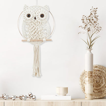 ORIGACH DIY Macrame Owl Wall Hanging Tapestry Kit Owl Macrame Kit for Beginner Boho Handmade Woven Macrame Wall Hanging Decor for Living Room Bedroom