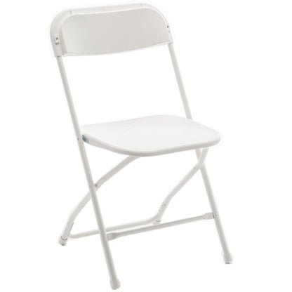 BTEXPERT Set of 20 Pack, Indoor Outdoor White Plastic Folding Chairs Stacking Steel Frame Commercial 650LB Weight Capacity Seating Home Garden Wedding Event Party Picnic Dining Church School Portable