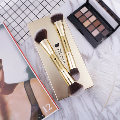DUcare Foundation Brush Contour Bronzer Makeup Brush Double Ended Self Tanner Brush Sculpting Brush for Blending Liquid Powder Concealer Cream Cosmetics Blush Buffe