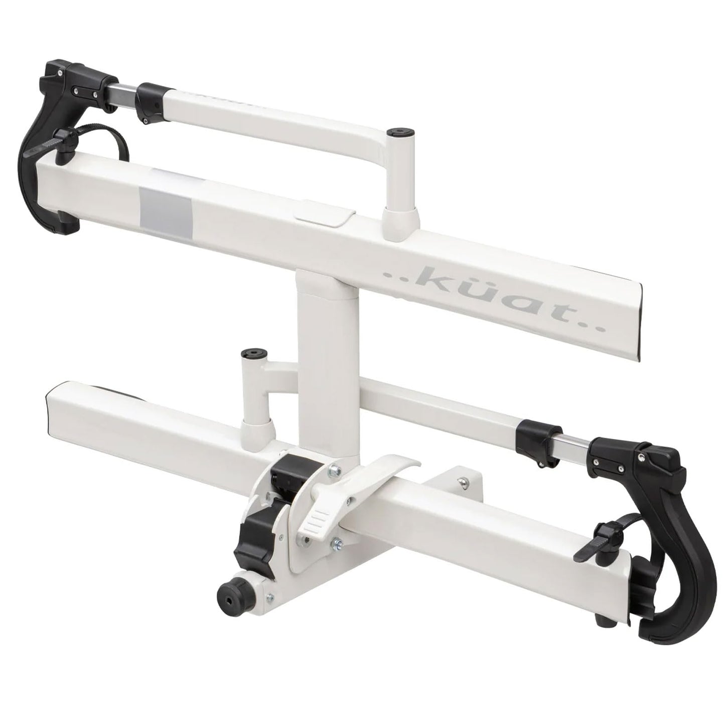KUAT Sherpa 2.0 Durable Lightweight Aluminum Compact 2 Bike Transporting Hitch Rack with Cable Lock & Foldable Tire Cradles | Capacity - 40 Lbs per Tray, Pearl & Silver Anodize, 2"
