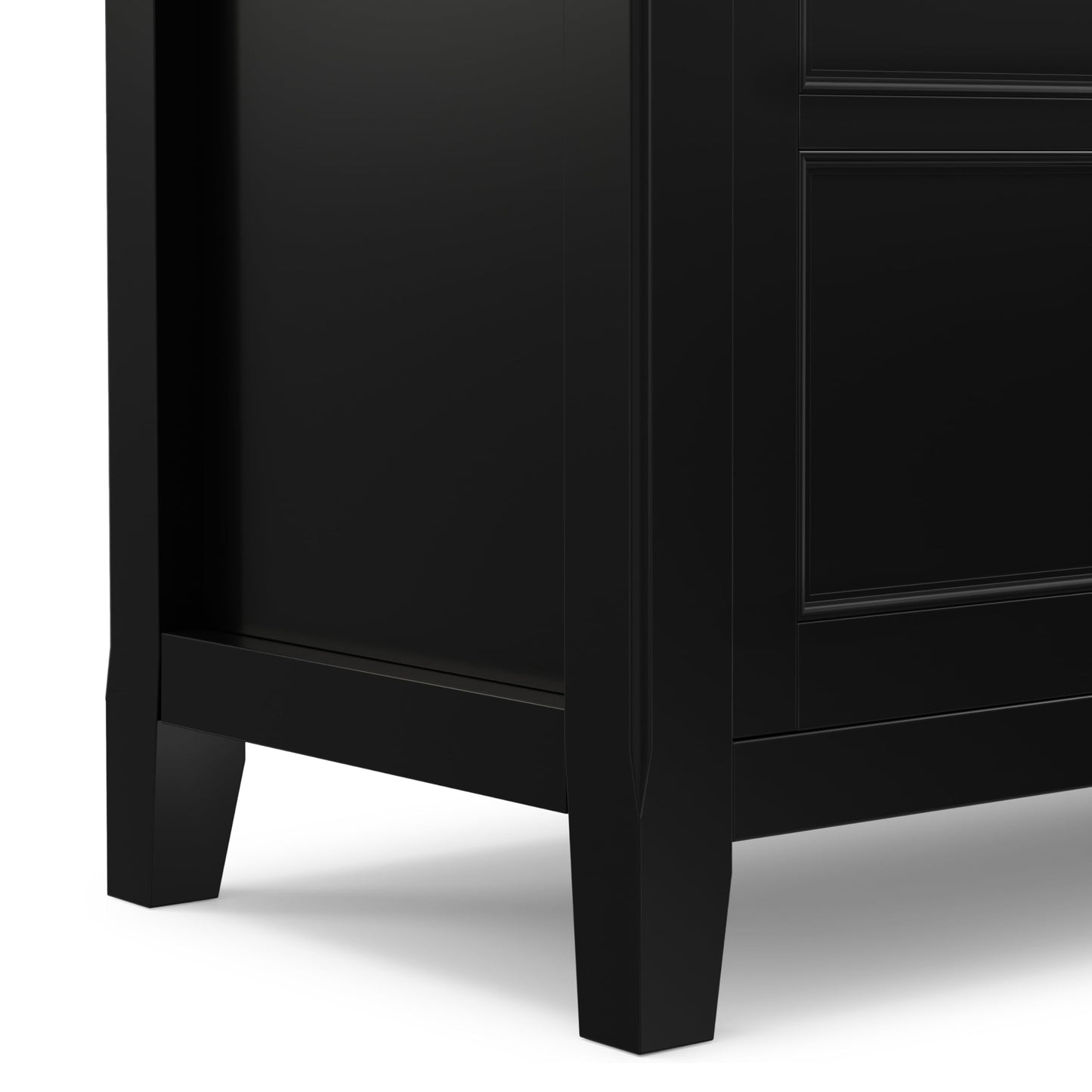 SIMPLIHOME Burlington TV Stand - 72 inch Wide Solid Wood Media Console in Black, Transitional Entertainment Center for Living Room for TVs up to 80 Inches with Cabinets and Cord Management