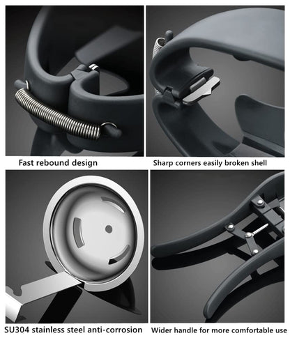 Egg Cracker Stainless Steel Egg Separator Automatic Egg Cracker for Raw Egg White Separator Handheld Egg Opener Easy Eggshell Cutter Creative Kitchen Gadget