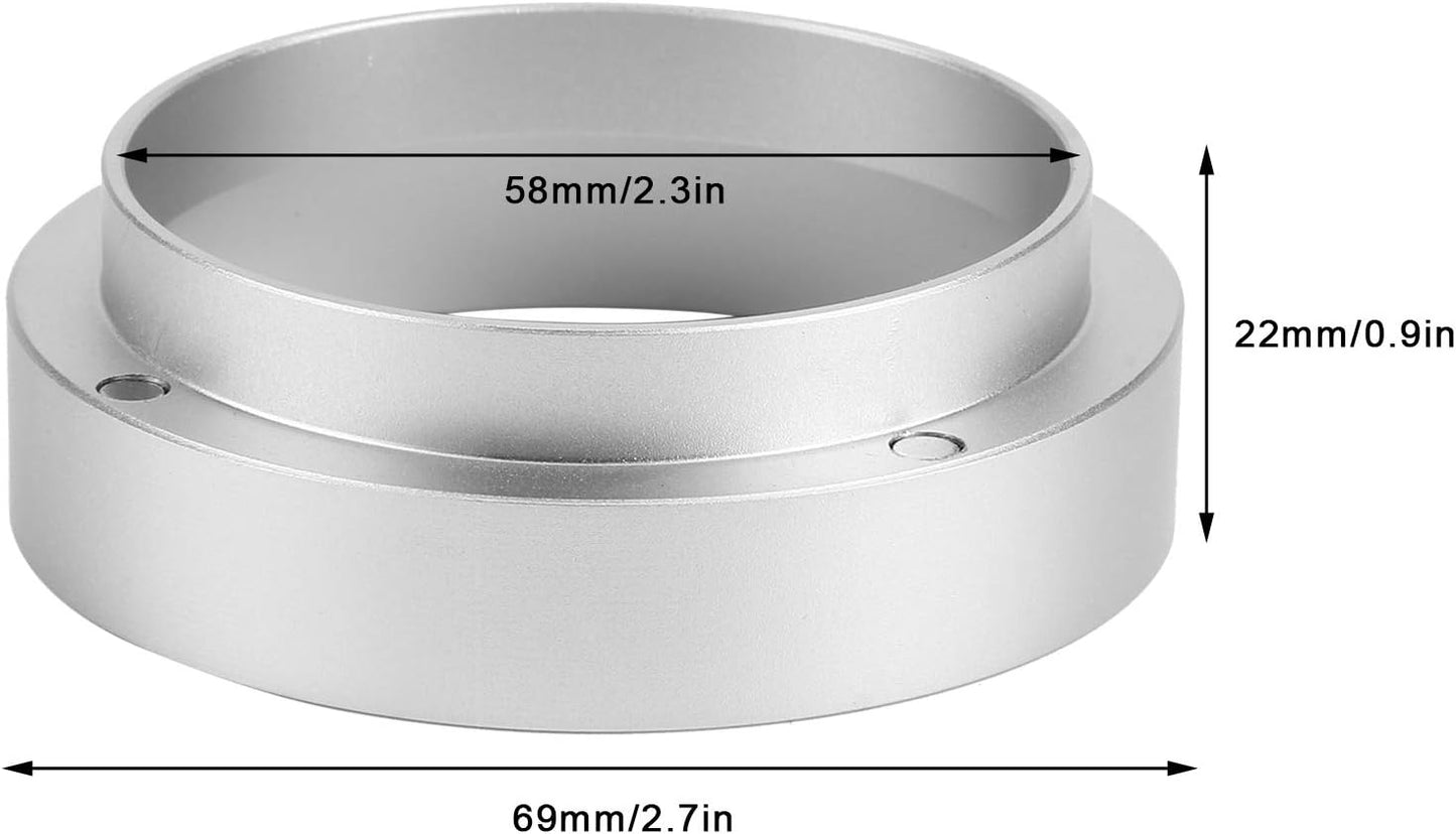 Silver Magnetic Coffee Dosing Ring and Funnel for Office Coffee Lovers Home, 58MM with Magnetic
