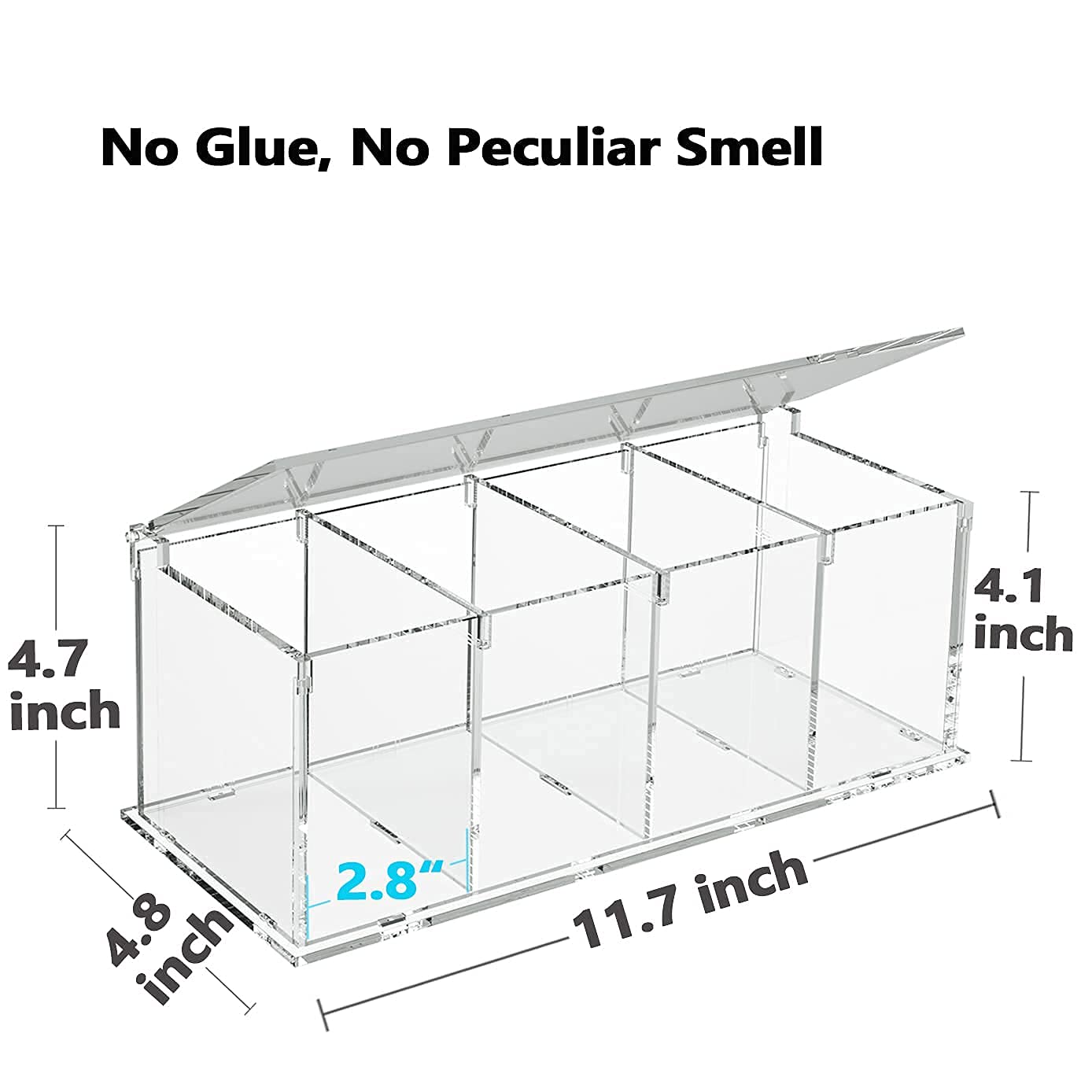 RR RAXMIN Coffee Capsule Holder Acrylic Box K Cup Holder Coffee Pod Storage Clear Acrylic 4 Compartment with Lid Organizer Coffee Bar Accessories