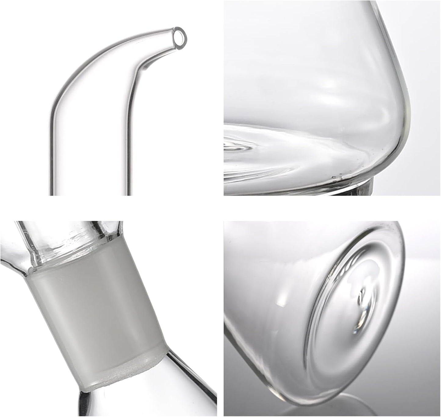 12 oz ELETON Conical Borosilicate Glass Olive Oil Dispenser Non Drip Oil Bottle for Kitchen, Leak Proof Vinegar Cruet