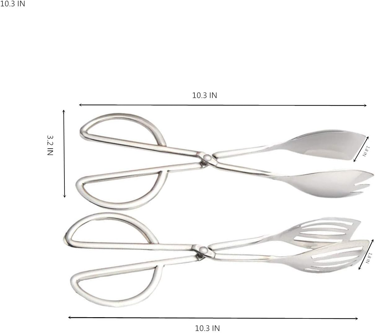 Stainless Steel Buffet Tongs Set of 2, 10.3'
