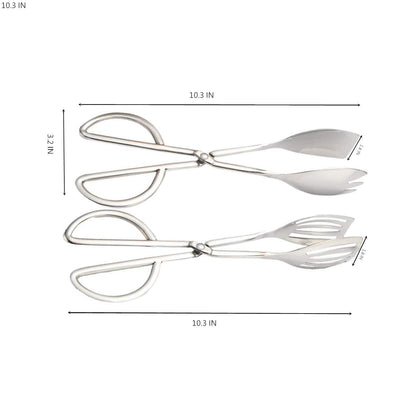 2-PACK Salad Tongs for Serving Buffet Party Catering with Stainless Steel Cooking Kitchen Tongs 10.3"