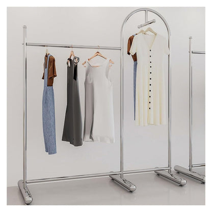 CUTPOIY Clothes Rail Garment Rack Commercial Heavy Duty Garment Rack, Stainless Steel Clothing Rack Free Standing Coat Rack for Bedroom Clothes Drying Rack for Hanging Clothes, Silver-130x40x170cm