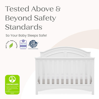 Delta Children Perry 6-in-1 Convertible Crib - Greenguard Gold Certified, Bianca White