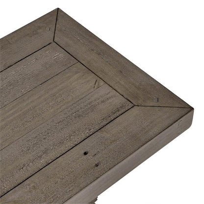 MAKLAINE 83" Transitional Reclaimed Pine Wood Bench, Weathered Brown Finish, Hand Carved Pedestal Base, Seats Up to 4, Rustic Kitchen or Dining Room Seating