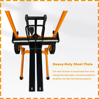 Portable Hydraulic Material Lift, Heavy-Duty Manual Pallet Jack for Garage Shop Lifting Moving