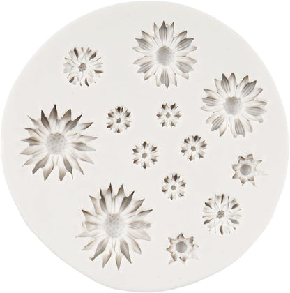 Daisy Flower Fondant Mold, Silicone Molds for Cake Decoration, Cupcake Topper, Chocolate, Gum Paste