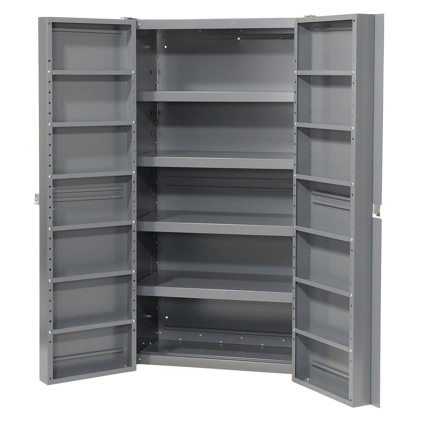 Global Industrial Storage Cabinet with Interior Shelving and Deep Pocket Door, 38" W x 24" D x 72" H, Gray, for Tool and Parts Storage, Assembly Required