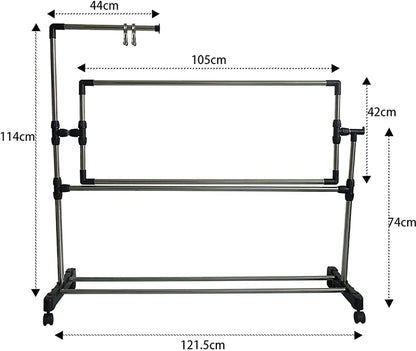 Adjustable 360° Floor e - Embroidery Stand with Pulley for Cross Stitch & Craft | Height Adjustable Sewing Lap Table (100cm)
