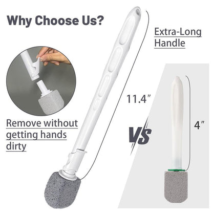 ENWARUTU Upgrade Pumice Stone Toilet Bowl Cleaner,Bathroom Cleaner Brush Toilet Wand Refills with 30CM Long Handle for Remove Hard Water Stains with 1 Wand+ Pumice Stones (5 Pack)