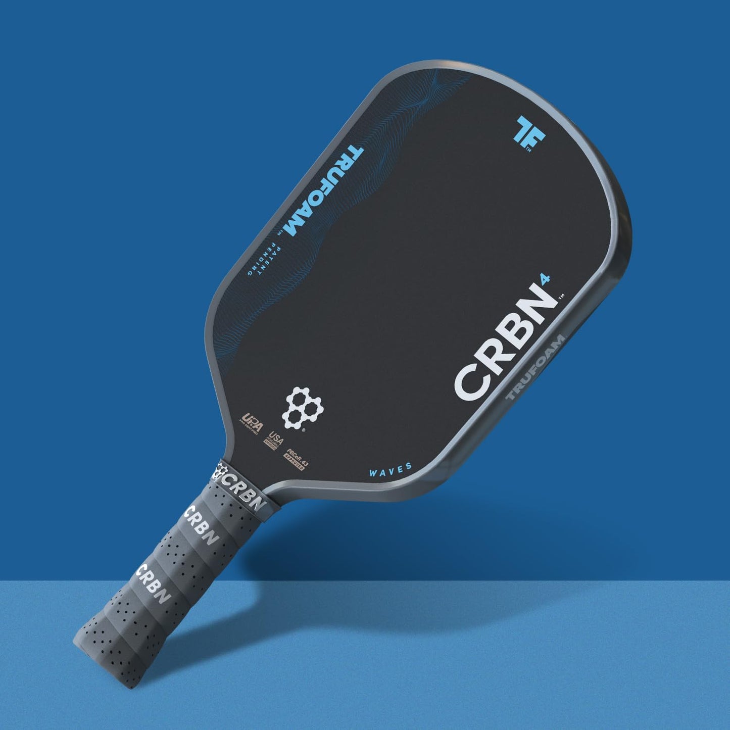 CRBN Pickleball - TruFoam Waves Paddle - Hybrid, Aerocurve - Carbon Fiber Pickleball Paddle - 100% Foam Core Designed for Maximum Power, 14mm