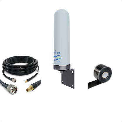 Proxicast 10 dBi 4G/5G/WiFI Omni Antenna + 50 ft Pro-Grade Coax Cable + Free Tape Bundle (ANT-126-002-BDL-50)