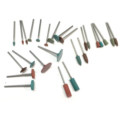 PHYHOO Polishing Burr Jewelry Polishing Rubber Rotary Tools Accessories Diamond-in-Rubber Emery Polishing Bit Set Metal, Glass, Stone, Tile 26 Pieces