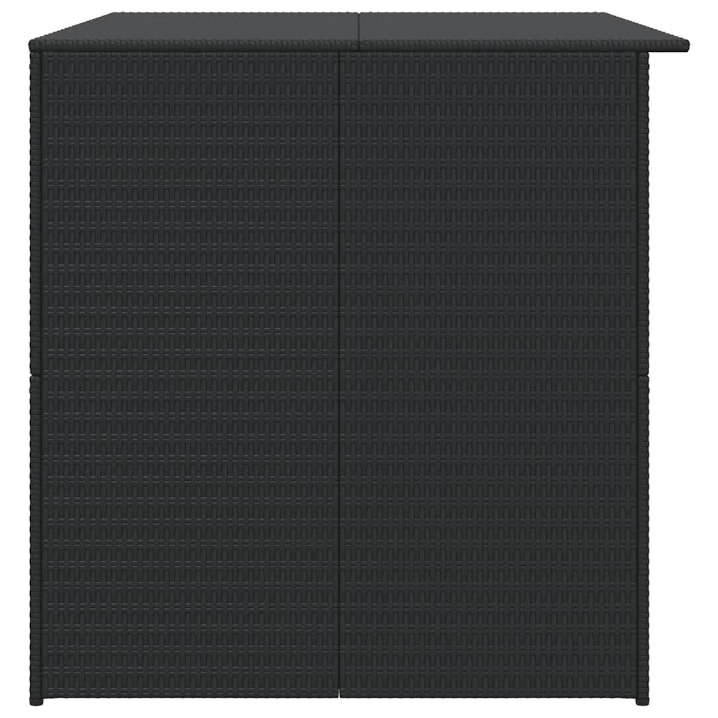 RCODSSK Poly Rattan Patio Storage Box 59x39.4x39.4 Inches Black, Outdoor Storage Chest with Powder-Coated Steel Frame and Zippered Liner for Cushions, Blankets, Towels