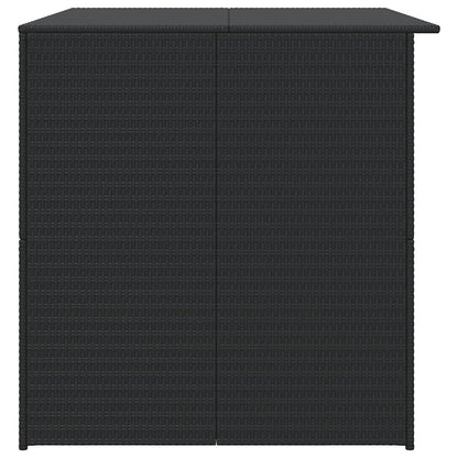 RCODSSK Poly Rattan Patio Storage Box 59x39.4x39.4 Inches Black, Outdoor Storage Chest with Powder-Coated Steel Frame and Zippered Liner for Cushions, Blankets, Towels