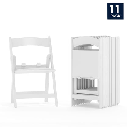 Flash Furniture Hercules Series Kids Padded Folding Chairs for Children, Children's Event Seats with 264-lb. Static Weight Capacity, Set of 11, White