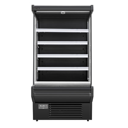 FRICOOL 52" Display Refrigerators Open Air Food Refrigerated Display Case for Commercial Bakery Pastry Refrigerated Upright Display Cooler Case for Stores, Supermarkets, Bar, Shops, 36~41℉, Black